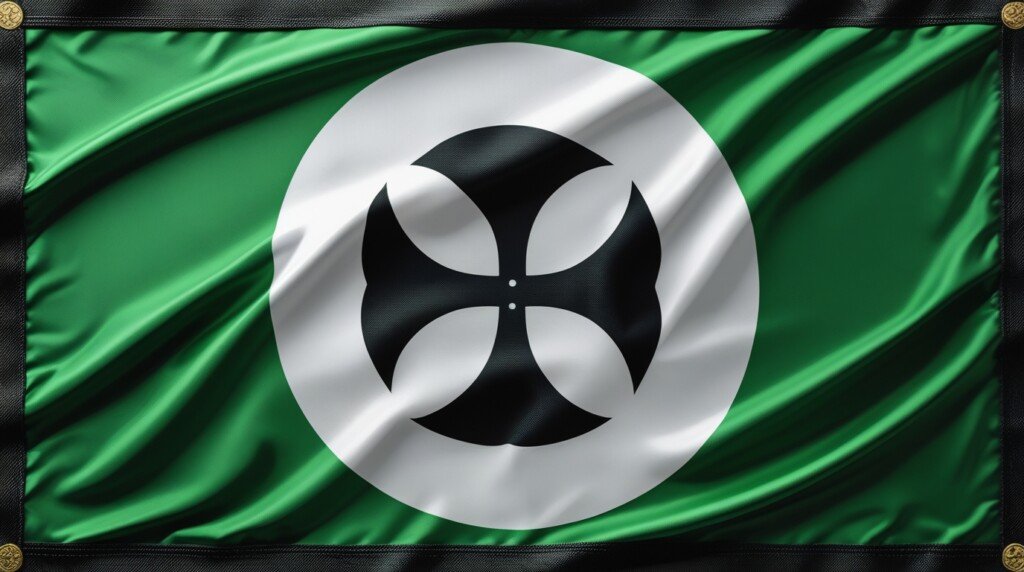 Green White Black Flag